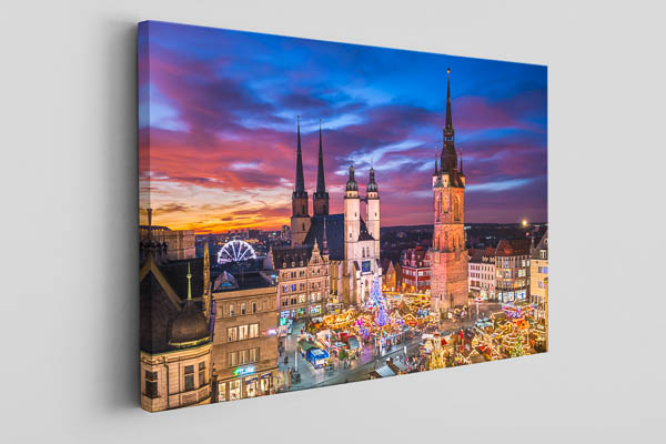 Canvas - Night skyline of Halle (Saale)