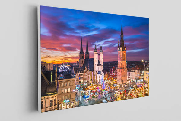 Leinwand | Skyline von Halle (Saale) bei Nacht