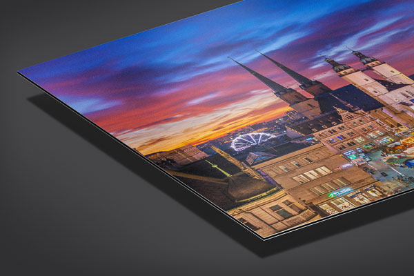 Alu-Dibond | Skyline von Halle (Saale) bei Nacht