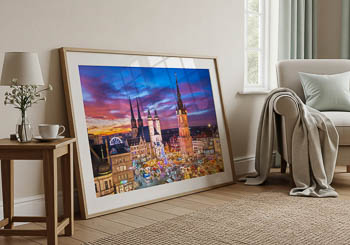 Wandbild | Skyline von Halle (Saale) bei Nacht