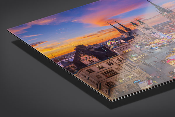 Acrylic Glass | Sunset skyline of Halle (Saale)