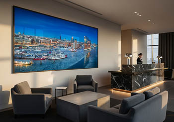 Wandbild | Winter Nacht Skyline von Hamburg