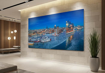 Wall Art | Winter night skyline of Hamburg