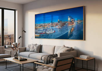 Wandbild | Winter Nacht Skyline von Hamburg