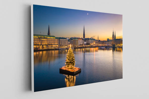 Canvas | Skyline of Hamburg with Christmas tree