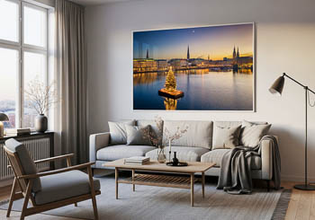 Wall Art | Skyline of Hamburg with Christmas tree