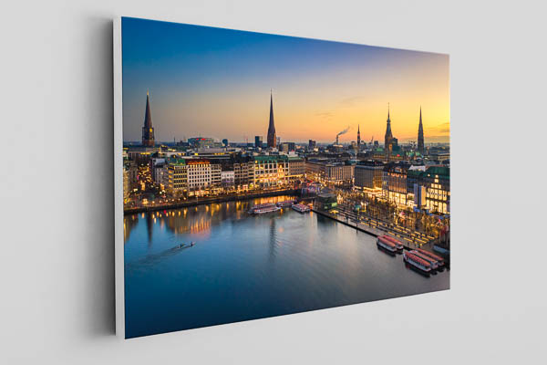 Canvas | Sunset skyline of Hamburg