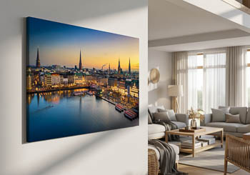 Wandbild | Skyline von Hamburg zum Sonnenuntergang