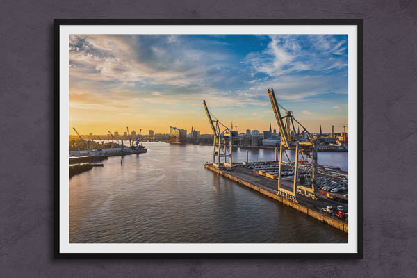 Poster / Kunstdruck | Containerterminal im Hamburger Hafen