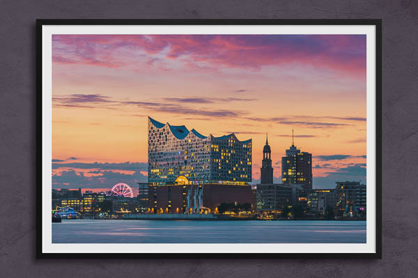 Poster / Kunstdruck | Elbphilharmonie und Michel in Hamburg