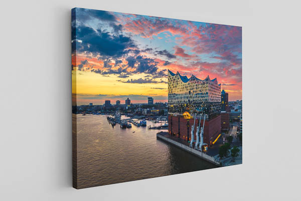 Leinwand | Sonnenuntergang an der Elbphilharmonie in Hamburg