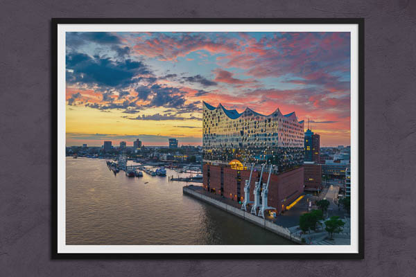 Poster / Kunstdruck | Sonnenuntergang an der Elbphilharmonie in Hamburg
