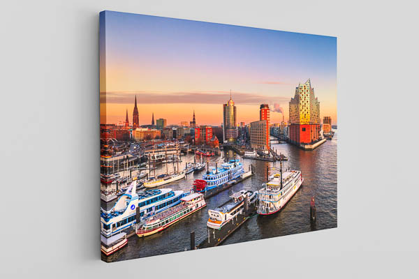 Leinwand | Sonnenuntergang an der Elbphilharmonie in Hamburg