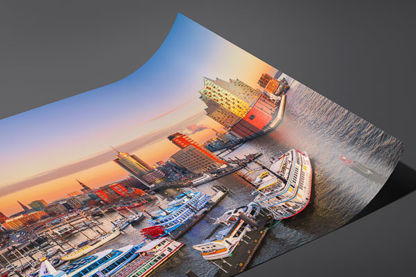 Kunstdruck / Poster | Sonnenuntergang an der Elbphilharmonie in Hamburg
