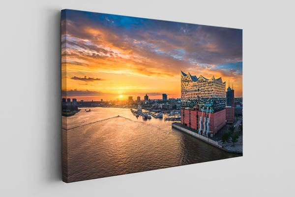 Leinwand | Sonnenuntergang an der Elbphilharmonie in Hamburg
