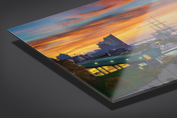 Acrylic Glass | Sunrise at the Landungsbrücken in Hamburg