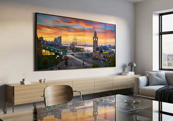 Wandbild | Sonnenaufgang an den Landungsbrücken in Hamburg