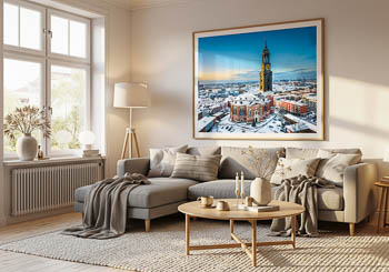 Wandbild | Michel (St. Michaelis Kirche) in Hamburg im Winter