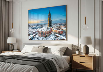 Wandbild | Michel (St. Michaelis Kirche) in Hamburg im Winter