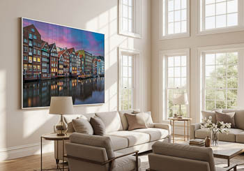 Wandbild | Nikolaifleet in Hamburg bei Sonnenuntergang