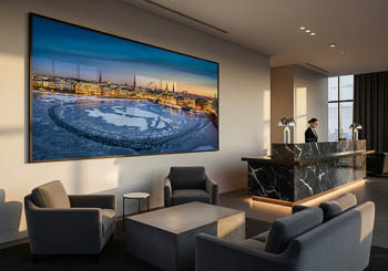 Wall Art | Winter sunset skyline of Hamburg