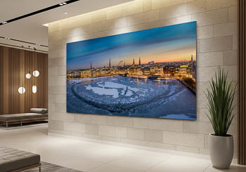 Wall Art | Winter sunset skyline of Hamburg