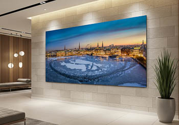 Wall Art | Winter sunset skyline of Hamburg