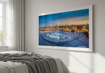 Wall Art | Winter sunset skyline of Hamburg