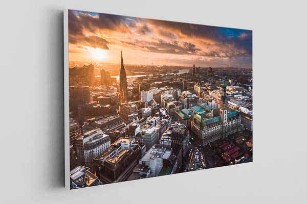 Leinwand | Skyline von Hamburg zum Sonnenuntergang