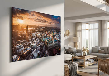 Wall Art | Sunset skyline of Hamburg