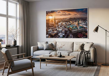 Wall Art | Sunset skyline of Hamburg