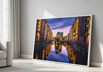 Wandbild | Speicherstadt in Hamburg bei Nacht