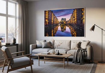 Wall Art | Speicherstadt district in Hamburg at night