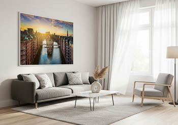 Wandbild | Sonnenuntergang in der Speicherstadt in Hamburg