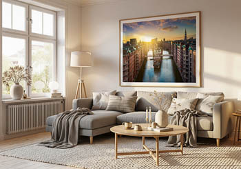 Wall Art | Sunset in the Speicherstadt in Hamburg