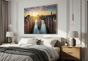 Wall Art | Sunset in the Speicherstadt in Hamburg