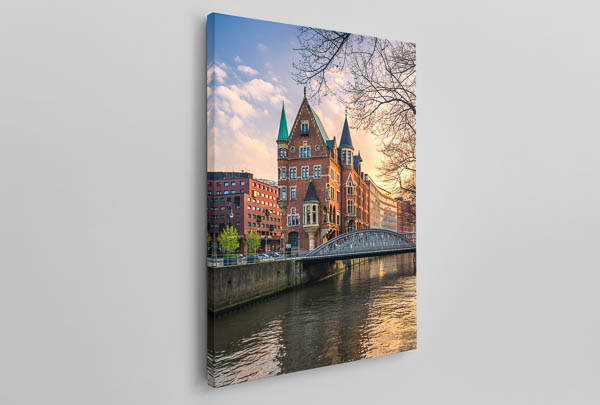 Leinwand | Sonnenuntergang in der Speicherstadt in Hamburg