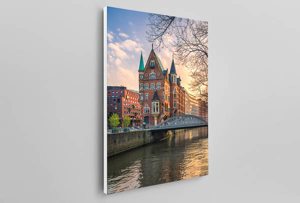 Leinwand | Sonnenuntergang in der Speicherstadt in Hamburg