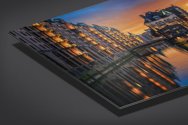 Metal Print | Sunset in the Speicherstadt district in Hamburg