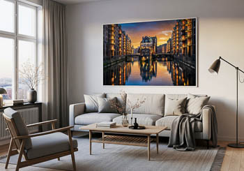 Wandbild | Sonnenuntergang in der Speicherstadt in Hamburg