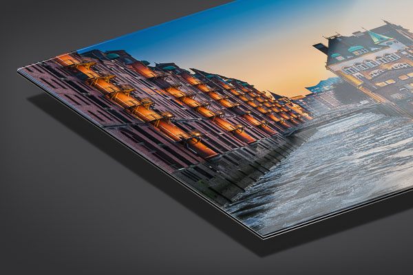 Acrylic Glass | Speicherstadt in Hamburg on a winter evening