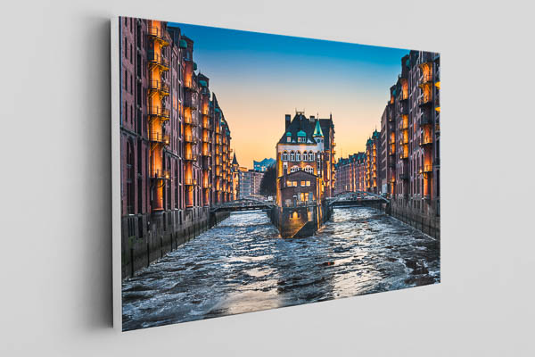 Canvas | Speicherstadt in Hamburg on a winter evening