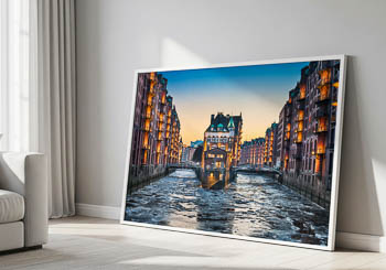 Wandbild | Speicherstadt in Hamburg an einem Winterabend