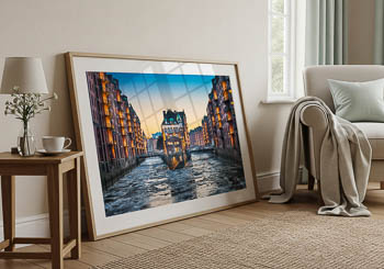 Wall Art | Speicherstadt in Hamburg on a winter evening