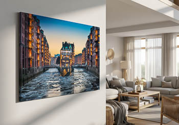 Wall Art | Speicherstadt in Hamburg on a winter evening