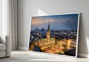 Wandbild | Rathaus und Weihnachtsmarkt in Hamburg