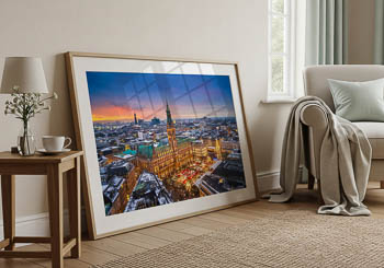 Wandbild | Rathaus und Weihnachtsmarkt in Hamburg