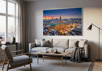 Wandbild | Rathaus und Weihnachtsmarkt in Hamburg