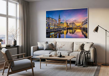 Wandbild | Sonnenuntergang am Rathaus in Hamburg