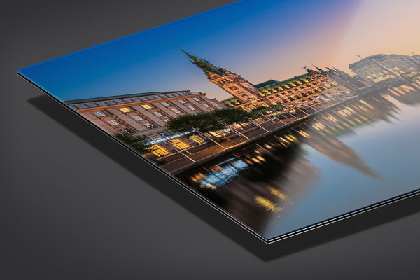 Acrylic Glass | Sunset at the Town Hall in Hamburg